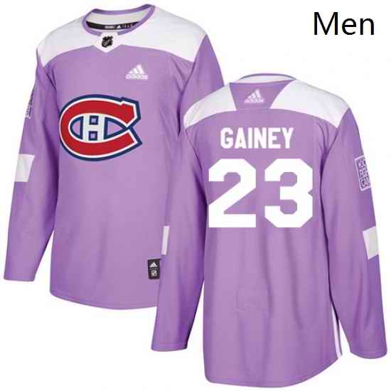 Mens Adidas Montreal Canadiens 23 Bob Gainey Authentic Purple Fights Cancer Practice NHL Jersey